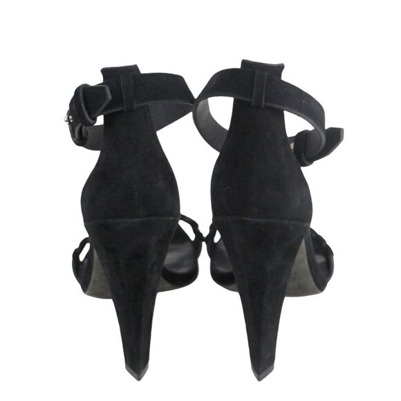 AllSaints BLACK GENUINE LEATHER SUEDE HIGH HEEL OPEN TOE STRAPPY SANDALS Sz 40 - Picture 5 of 11